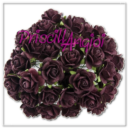 10 rosas abiertas 1.5 cm color MORADO NAZARENO - Haga un click en la imagen para cerrar